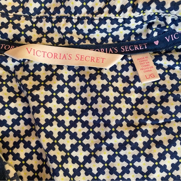 Victoria Secret 100% Cotton Button-up Nightgown / Color: Blue / Size: L - Picture 2 of 5
